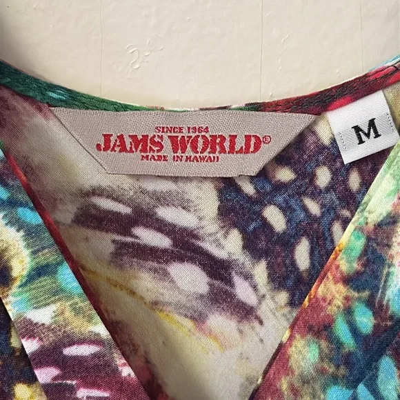 Jams World Knee Length Dress RN 40179 SHASTA Feather Print Size M - Picture 4 of 12